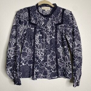 LOVE THE LABEL Pearl Floral Button-Front Top XS